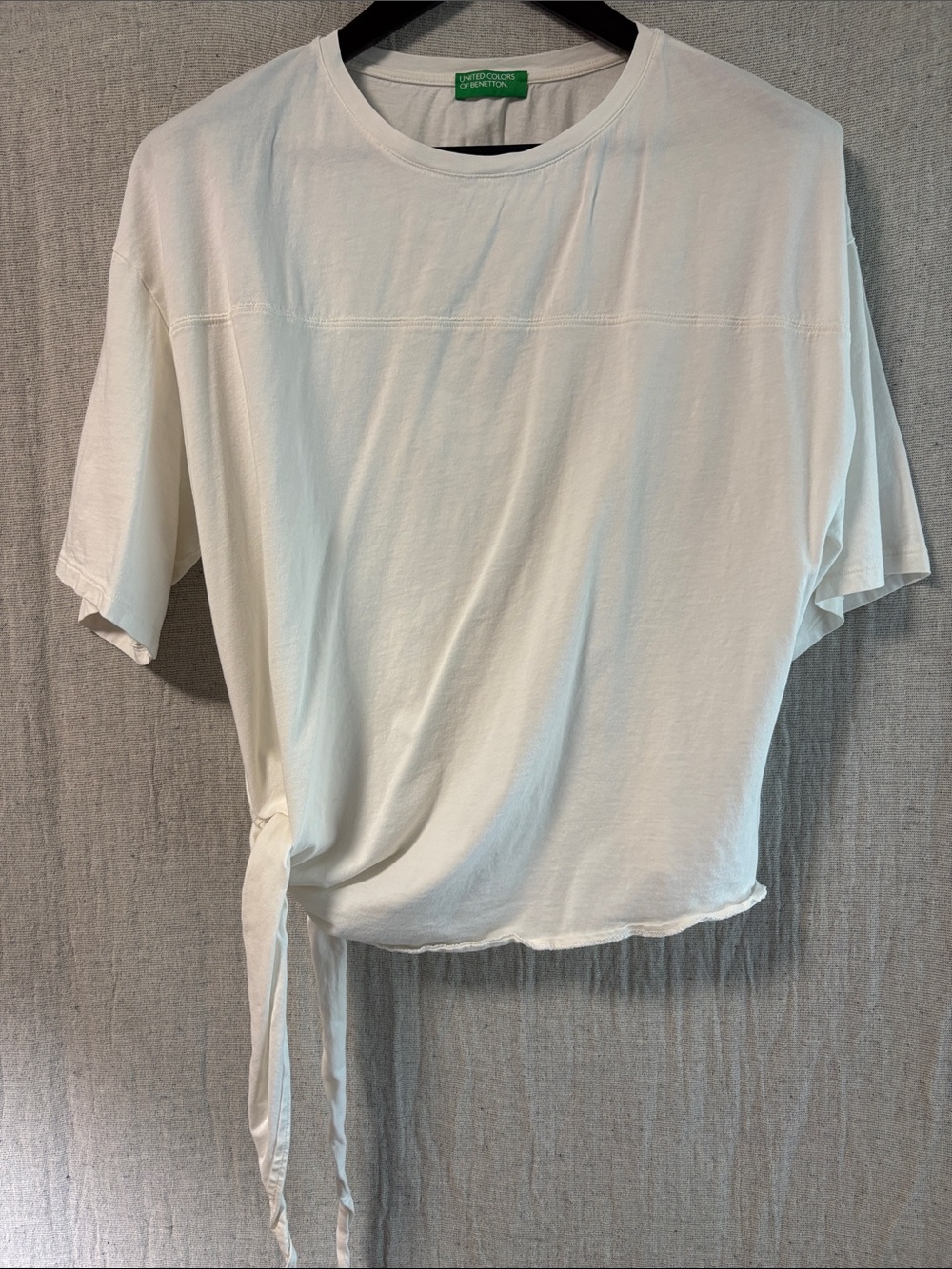 United Colors of Benetton Off-White Tie-Side Short Sleeve Tee